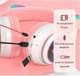 Бездротові навушники з котячими вушками та RGB підсвічуванням Cat VZV-23M Pink - зображення 13
