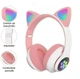 Бездротові навушники з котячими вушками та RGB підсвічуванням Cat VZV-23M Pink - зображення 6