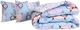 Набор MirSon №2817 Color Fun Line Whales одеяло летнее полуторное 140х205 хлопок + две подушки 50х70 + две наволочки 50х70 + простынь 150х220 (2200006687306) - изображение 1