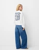 Світшот Bershka розмір XS білий 07216173251 - зображення 5