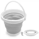 Туристическое складное ведро Lima Collapsible Bucket Силиконовое 10 литров Серое (42283) - изображение 3