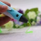 Детская 3D Ручка для рисования и создания объемных моделей 3DPen-3 с дисплеем + трафареты + 10 м пластика + подставка в наборе, Голубая - изображение 5