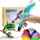 Детская 3D Ручка для рисования и создания объемных моделей 3DPen-3 с дисплеем + трафареты + 10 м пластика + подставка в наборе, Голубая - изображение 10