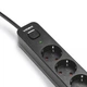 Мережевий подовжувач VIDEX ONCORD з/з 3п 3м (3x1.5мм) з кнопкою Black - зображення 3