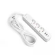 Мережевий подовжувач VIDEX ONCORD з/з 3п 3м (3x1.5мм) 2.4А 2USB+USB-C з кнопкою White - зображення 2