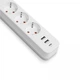 Мережевий подовжувач VIDEX ONCORD з/з 3п 3м (3x1.5мм) 2.4А 2USB+USB-C з кнопкою White - зображення 4