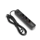 Сетевой удлинитель VIDEX ONCORD с/с 3п 3м (3x1.5мм) 2.4А 2USB+USB-C с кнопкой Black - изображение 2