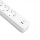 Мережевий подовжувач VIDEX ONCORD з/з 4п 3м (3x1.5мм) 3.4А USB(QC3.0) +USB-C(PD20W) з кнопкою White - зображення 4