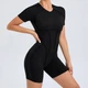 Комбинезон для фитнеса Lines черный L шортами и коротким рукавом - изображение 3