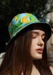 Панама женская двухсторонняя Бананы One size голубая - изображение 1