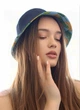 Панама женская двухсторонняя Бананы One size голубая - изображение 3