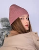 Шапка женская Fashion бини зимняя пудровая - изображение 3