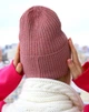 Шапка женская Fashion бини зимняя темно-пудровая - изображение 3