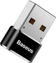 Адаптер переходник Baseus USB Male to Type-C Female Adapter Converter 3A Быстрая зарядка (CAAOTG-01) Black - изображение 5