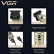 Профессиональный аккумуляторный триммер для бороды и усов VGR V-901 со сменными насадками 1-7 мм - изображение 5