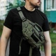 Сумка бананка чоловіча TAC 1 зелена поясна на груди з тканини - зображення 14