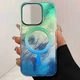 Чехол TPU Shiny Mountain Magnetic Fit для Apple iPhone 15 Pro (6.1") Green / Blue Без бренда - изображение 1