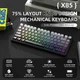 Клавіатура Бездротова ATTACK SHARK X85 GRADIENT Механічна (2.4G/Bluetooth/USB type-c) RGB Підсвічування , 75% White Jade Switch - зображення 3