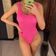 Женский совместный купальник жатка Beach Bikini розовый Varleinsar размер S - изображение 3