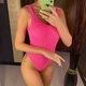 Женский совместный купальник жатка Beach Bikini розовый Varleinsar размер S - изображение 4