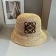 Панама с принтом LOEWE Anagram raffia bucket hat Коричневый - изображение 2
