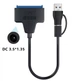Кабель / адаптер SATA - USB 3.0 і Type-C PUSKILL перехідник для диска HDD / SSD з додатковим живленням DC, 22 см, чорний (103845935) - зображення 1