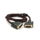 Кабель Merlion Dvi-Dvi 1.5m, 2 ферити, обплетення, Black/Red, 24/24pin, (Пакет) Q200 - зображення 1