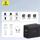 Сетевое зарядное устройство Baseus Compact Quick Charger 20W два порти USB-A USB Type-C EU Быстрая зарядка Power Delivery 3.0 Quick Charge 3.0 Black CCXJ-B01 - изображение 9
