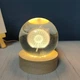 Нічник 3D Декоративна лампа Кульбаба Дитячий нічний світильник, кришталева скляна куля RGВ з живленням від USB 6х6х2 см - зображення 7