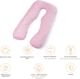 Подушка для беременных и отдыха MirSon Satin Stripe №8026 U-образная Pink (2200006178644) - изображение 6