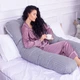 Подушка для беременных и отдыха MirSon Satin Stripe №8027 U-образная Light Gray (2200006178651) - изображение 11