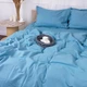Простынь на резинке MirSon евро 200х200+25 см Poplin Line 067 Green Wave Поплин (2200006290261) - изображение 4