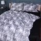 Простынь MirSon евро 200x220 см 00-8 Black Flowers поплин (2200009708053) - изображение 1
