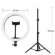 Кольцевая лампа LED 30 см Ring Light + штатив 210 см Лампа для блогера и визажиста с держателем для телефона и штативом 2,1 метра круглая 30 см - изображение 2