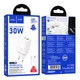 Мережевий зарядний пристрій МЗП Hoco N63 Gentle PD30W+QC3.0 (1USB-A/1C) + кабель Type-C to Lightning White - зображення 6
