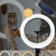 Светодиодная кольцевая LED лампа A390 38 см для селфи с держателем для телефона и креплением под штатив LD1-429-R - изображение 1