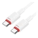 Кабель синхронізації Borofone BX110 Premium 60W/3A Type-C to Type-C 1м White (37238_3611051) - зображення 3