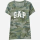 Футболка хлопковая прямая длинная женская Gap 729555-10 L Камуфляжная (1200139319861) - изображение 5