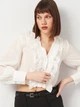 Блузка женская Zara 3666/582 XS Белая (03666058250018) - изображение 4