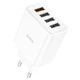 Мережевий зарядний пристрій HOCO C102A Fuerza USB4 QC3.0 18W, White - зображення 1