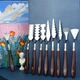Комплект художніх мастихінів для олійних фарб / акрилу Peinture набір шпателів для олійного живопису та малювання, 9 шт, коричневий (103897259) - зображення 2