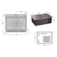 Мийка для кухні інтегрована Lidz Handmade H6050 (LDH6050BRU35371) Brushed Steel 3,0/1,0 мм LDH6050BRU35371 - зображення 8