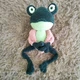 Іграшка жаба жабка в жакеті зелена вязана гачком ручна робота hand made - зображення 3