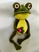 Іграшка жаба жабка в жакеті зелена вязана гачком ручна робота hand made - зображення 8