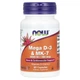 Витамины мега D3 и MK-7 5000 МЕ 180 мкг NOW Foods 60 капсул - изображение 1