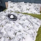 Простынь на резинке MirSon 140x190+25 см 00-1 Olive Flowers поплин (2200009699313) - изображение 2