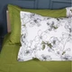 Простынь на резинке MirSon 200x200+25 см 00-1 Olive Flowers поплин (2200009699399) - изображение 8