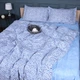 Простынь на резинке MirSon 150x190+25 см 00-5 Geometry Blue поплин (2200009704383) - изображение 1