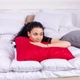 Подушка ортопедическая MirSon Стружка Memory №4026 Satin Stripe 30-0018 Red WoMen 59х43х10 см (2200006422365) - изображение 2
