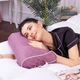 Подушка ортопедическая MirSon Стружка Memory №4185 Satin Stripe 30-0008 Smoky Pink Kiddy 50х29х8 см (2200006423997) - изображение 2